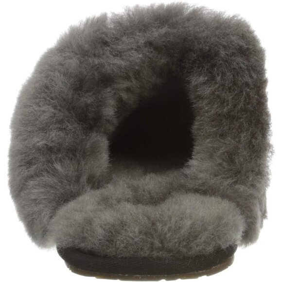 🆕Women's Black/Grey Imported Sheepskin Dyed Sheep Fur Suede upper Slipper - Picture 5 of 10